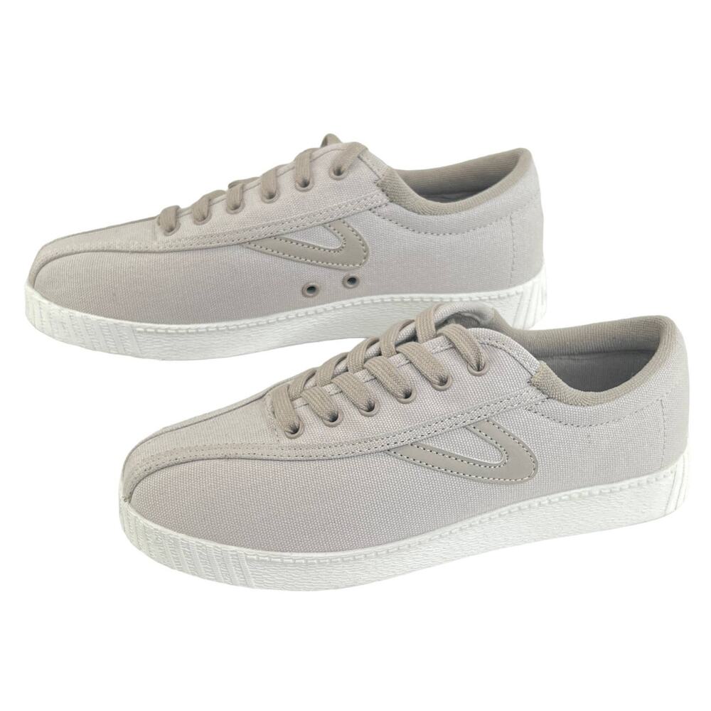 Tretorn Nylite Canvas Sneakers Tan Size 7 Low Top Fashion Sneakers Casual, Grey